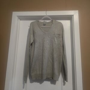 Vici Light Gray V-Neck Sweater for Men